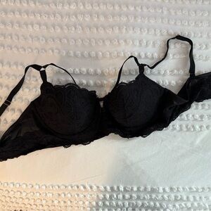 Aerie Show Off By Aerie Black Lace Bra Size 36C Worn Once
